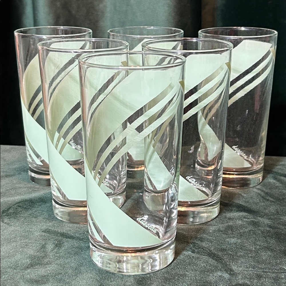 Dusseau Vintage Drinking Glasses Mint Green set of 6 - Picture 5 of 5
